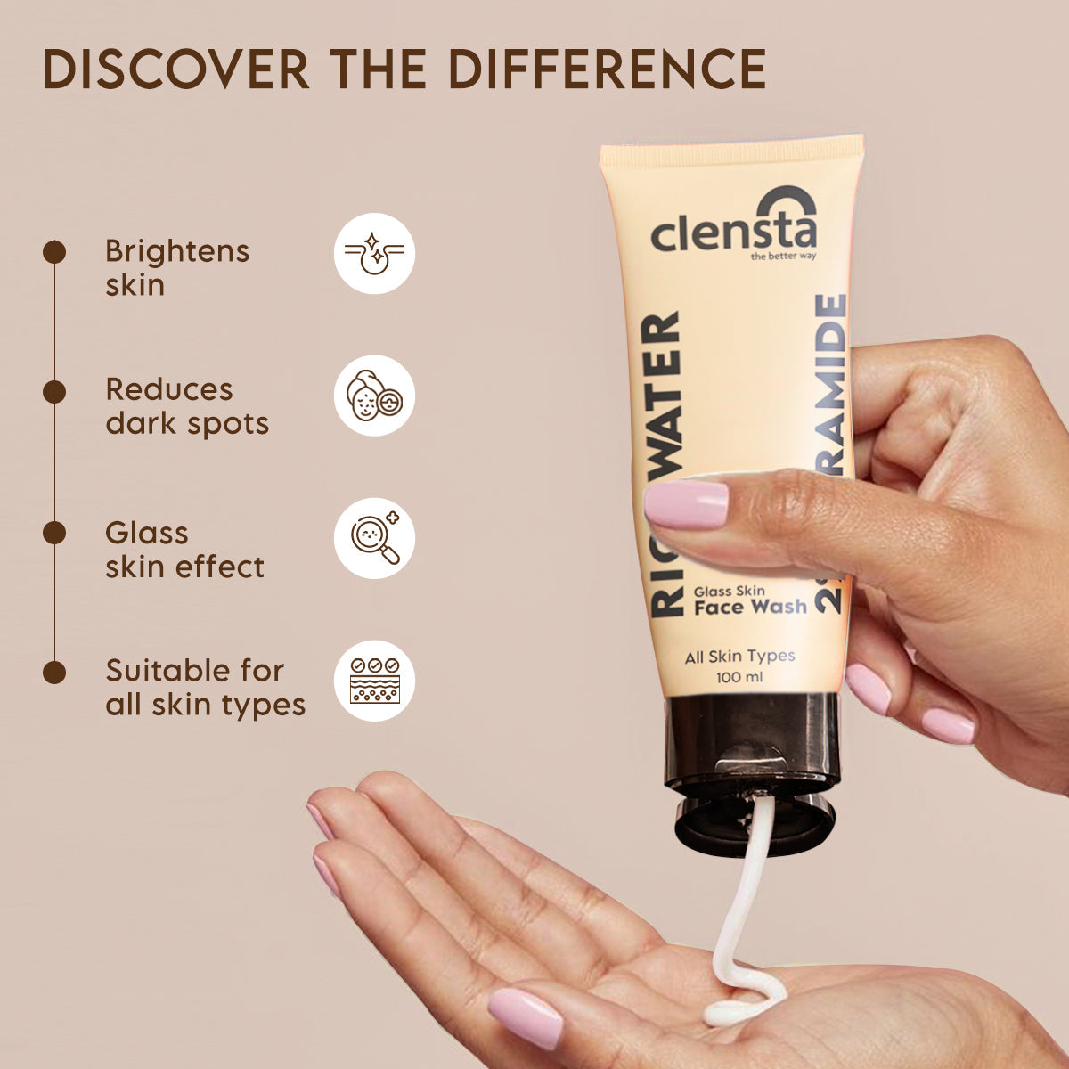 Clensta Rice Water Face Wash (100 Ml)