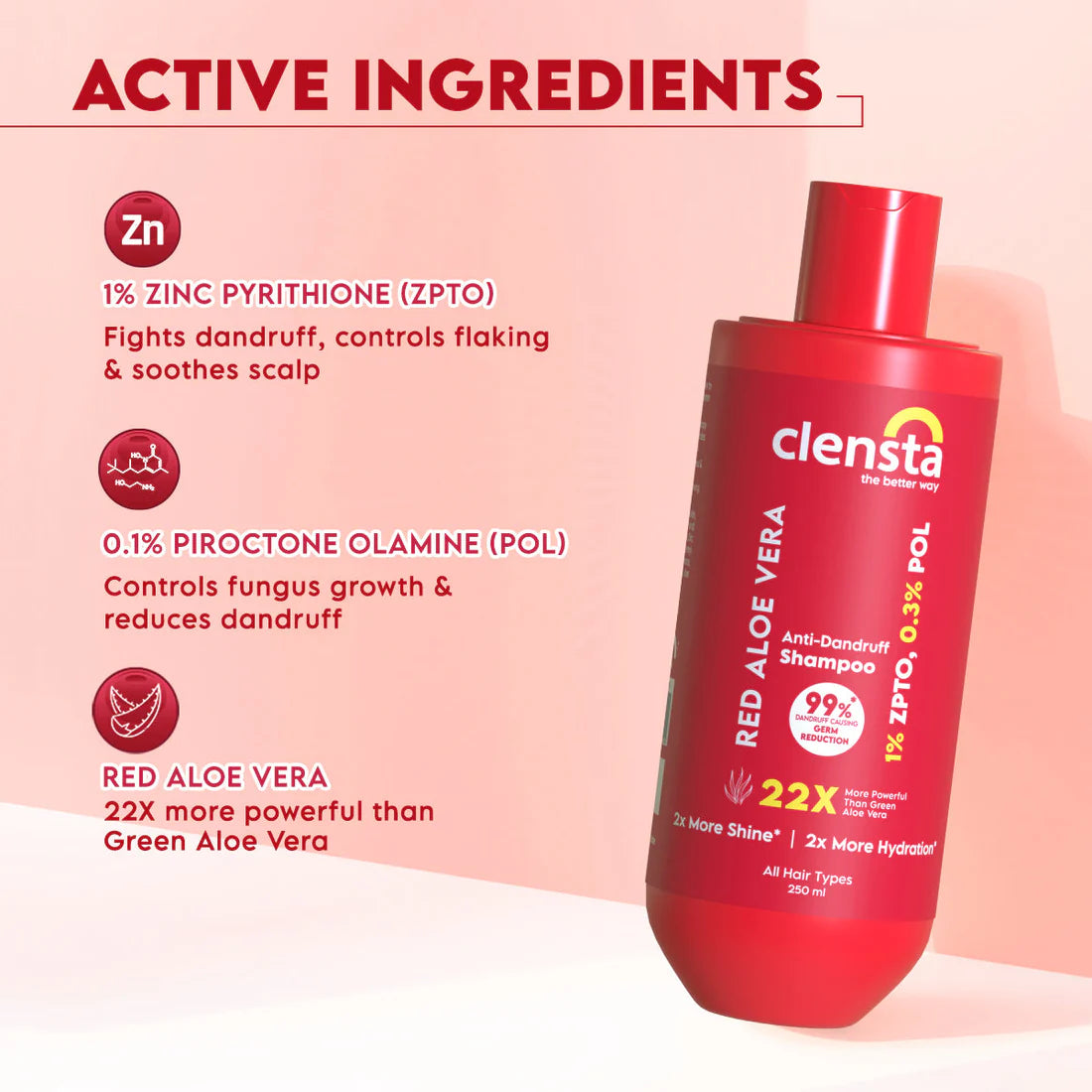 Aroma Magic Anti Dandruff Serum 30 ml + Clensta Red Aloe Vera Anti-Dandruff Shampoo (250 Ml)