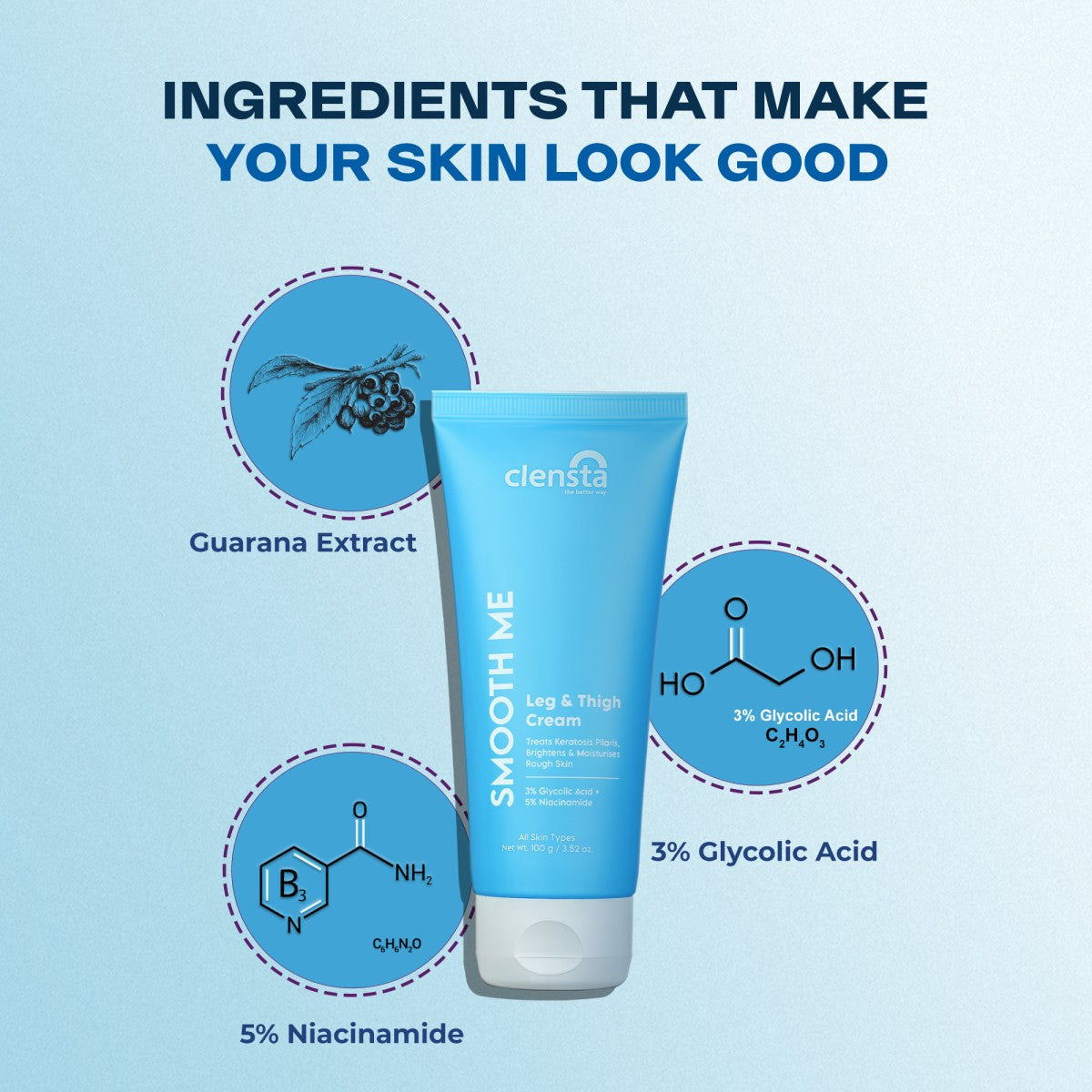 Clensta Smooth Me Legs And Thigh Cream (100 Ml)