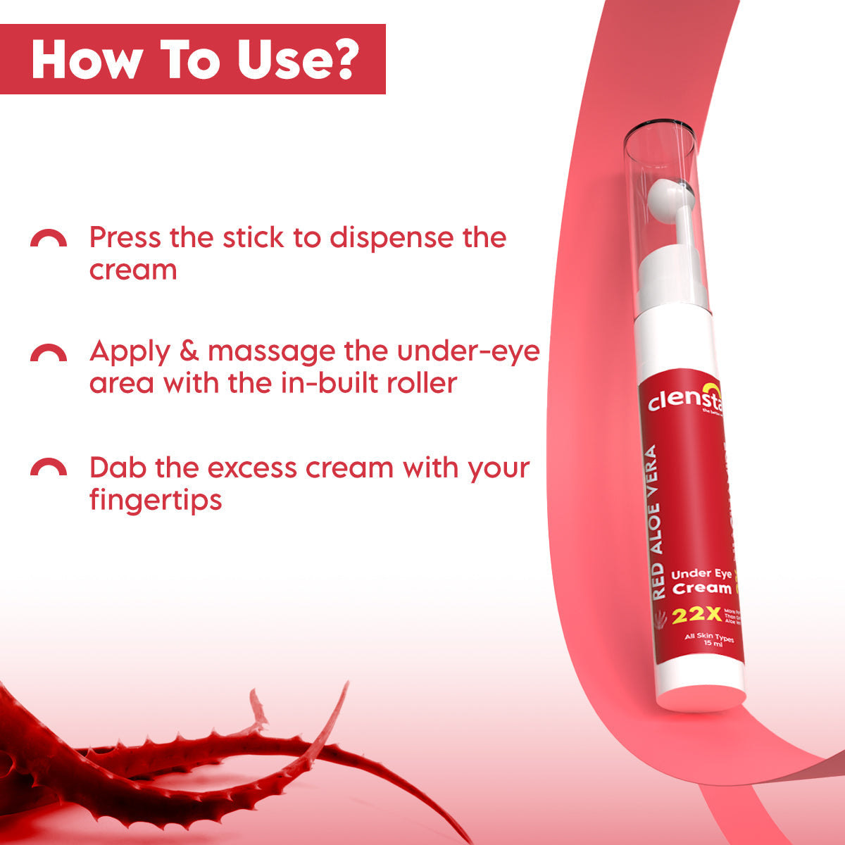 Clensta Red Aloe Vera Under Eye Cream (15 Gm)
