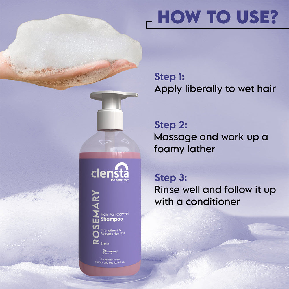 Clensta Rosemary Hair Fall Control Shampoo (300 Ml)