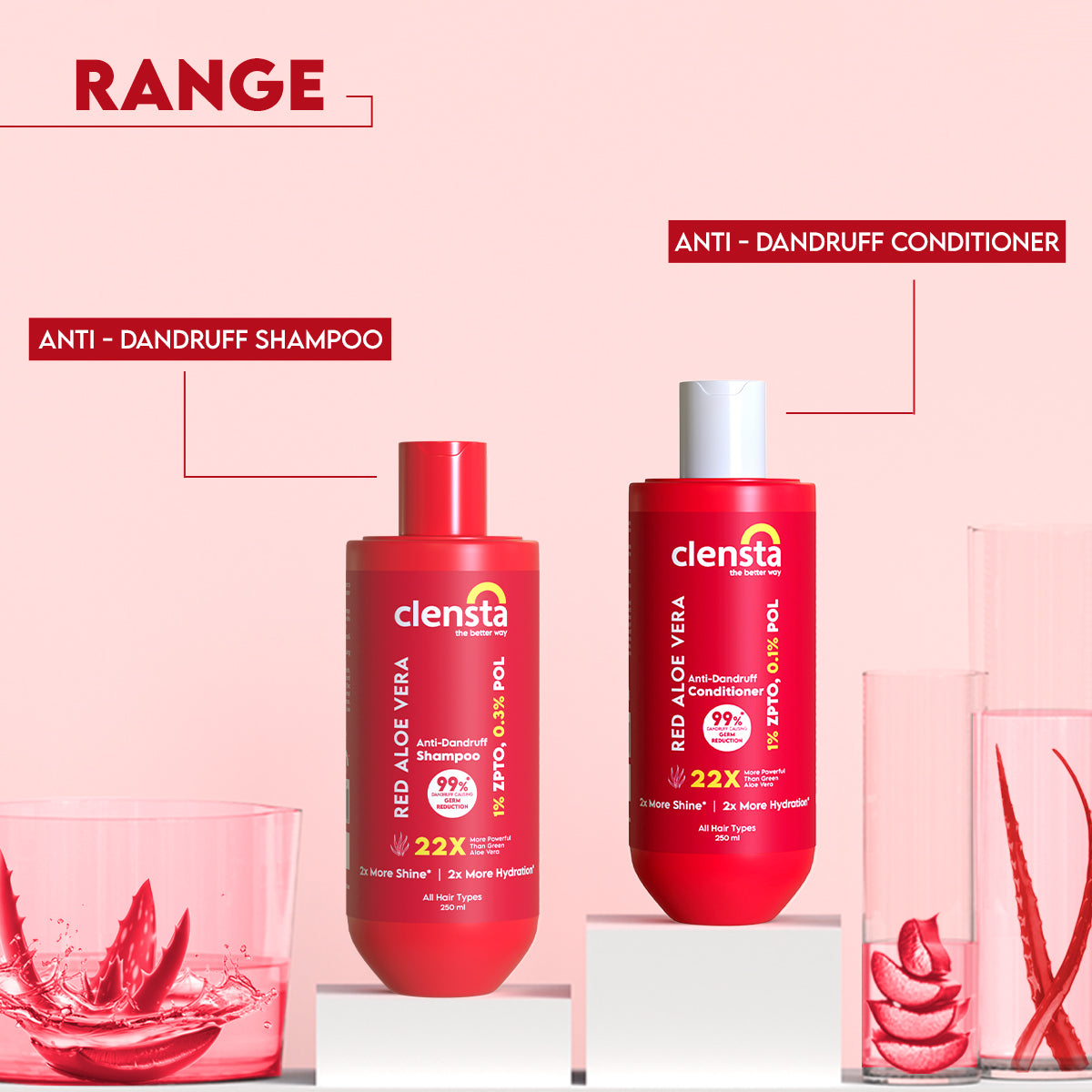 Clensta Red Aloe Vera Anti-Dandruff Conditioner (250 Ml)