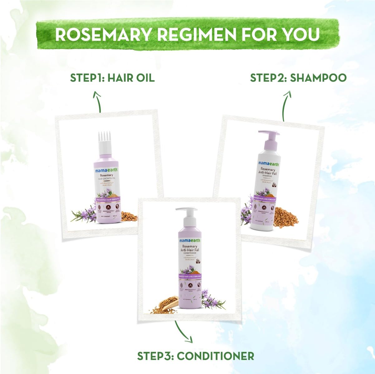 Mamaearth Rosemary Hair Growth Oil with Rosemary & Methi Dana for Promoting Hair Growth - 150 ml + Clensta Rosemary Hair Growth Oil (150 Ml) | COMBO |
