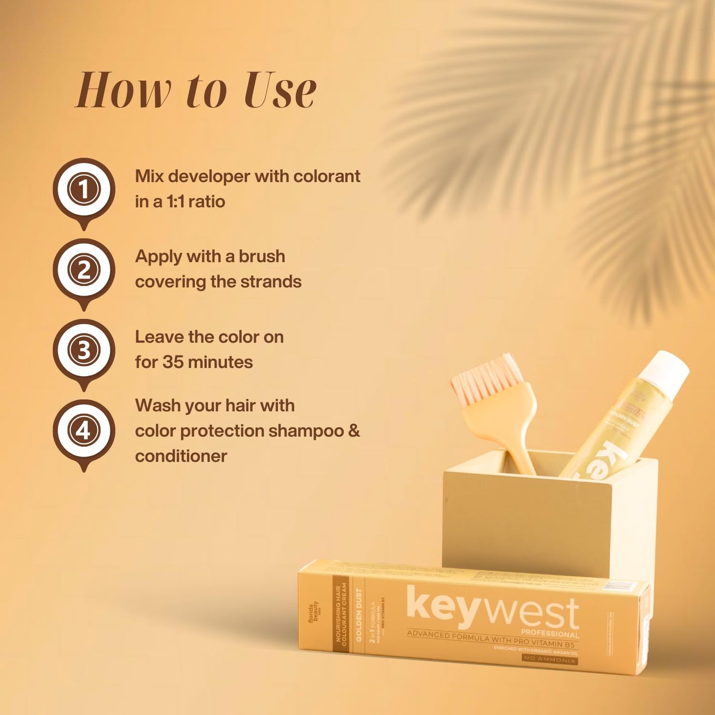 Keywest Professional Golden Dust Hair Color Tube - 80gm (Ammonia free).