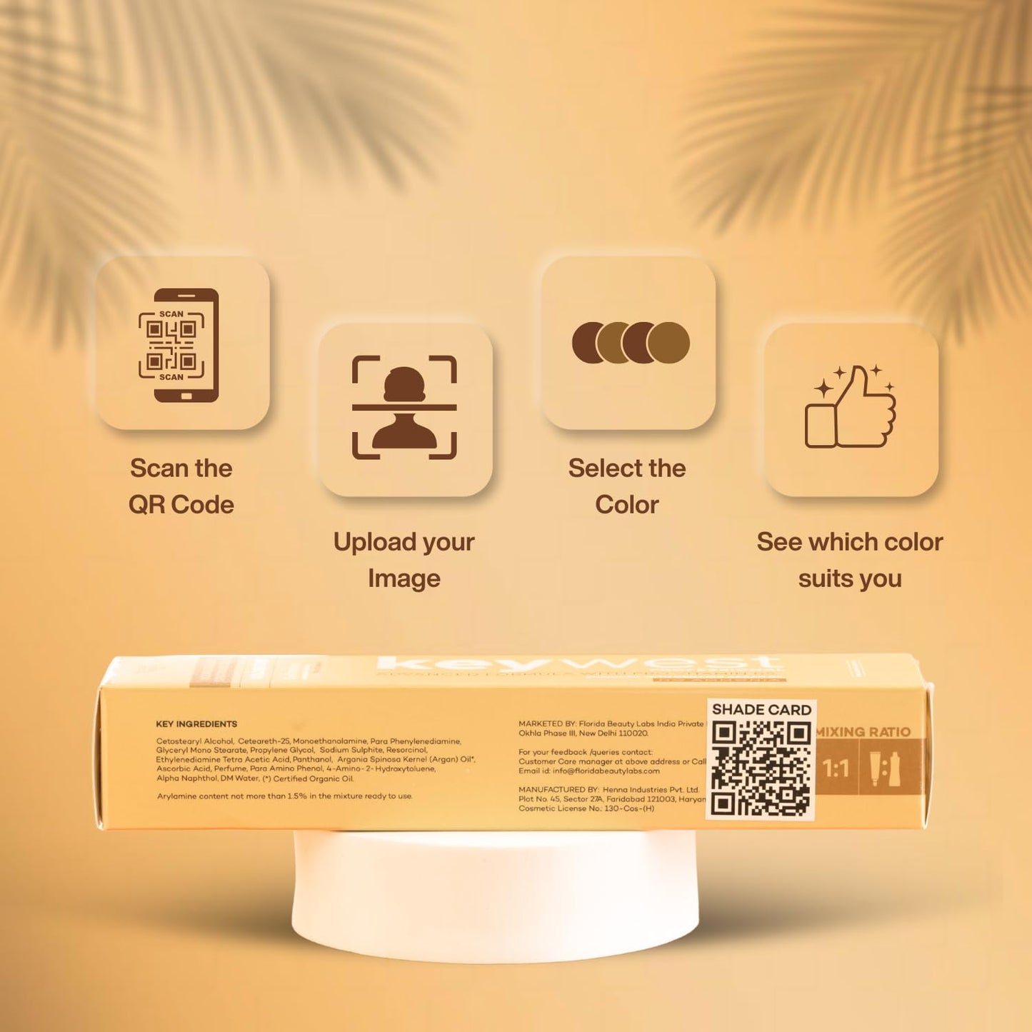 Keywest Professional Golden Dust Hair Color Tube - 80gm (Ammonia free).