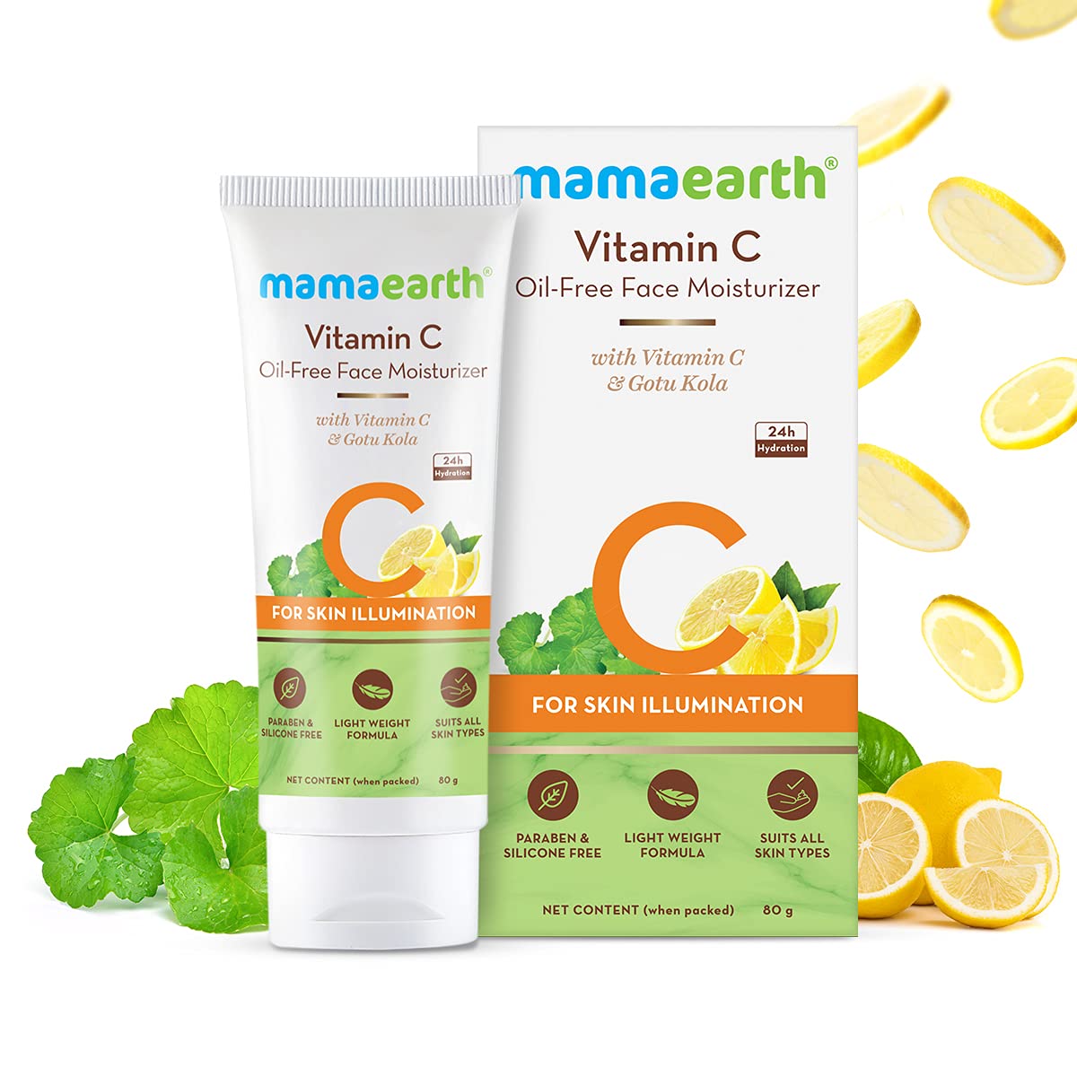 Mamaearth Vitamin C Oil-Free Moisturizer 80 g + Clensta Body Wash Exfoliate (275 Ml) | COMBO.