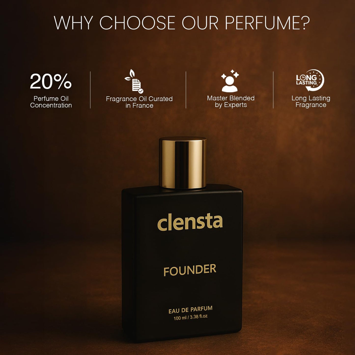Clensta Founder Perfume | Inspired by fruity amber accords of Azzaro Wanted Parfum | For Men | EDP 100ml
