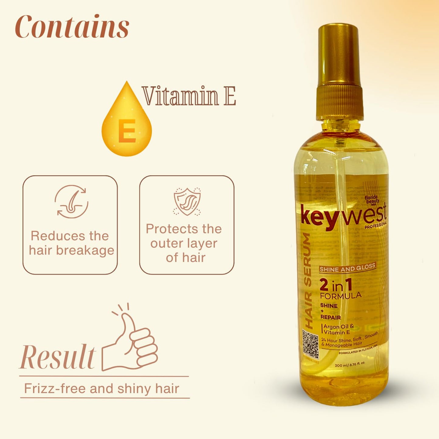 Keywest Professionals Shine and Gloss Hair Serum Shine & Repair 200ml