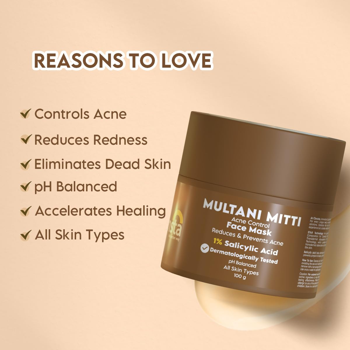 Mamaearth Skin Illuminate Face Serum for Radiant Skin with Vitamin C and Turmeric (15g) + Clensta Multani Mitti Acne Control Face Mask (100 Gm) | COMBO.