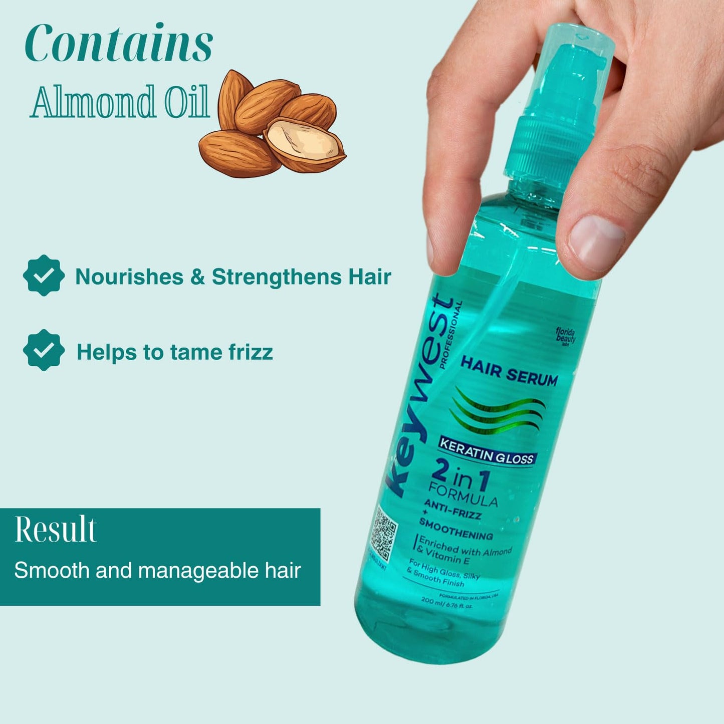 Keywest Professionals Keratin Gloss Hair Serum Anti-Frizz & Smoothening 200ml
