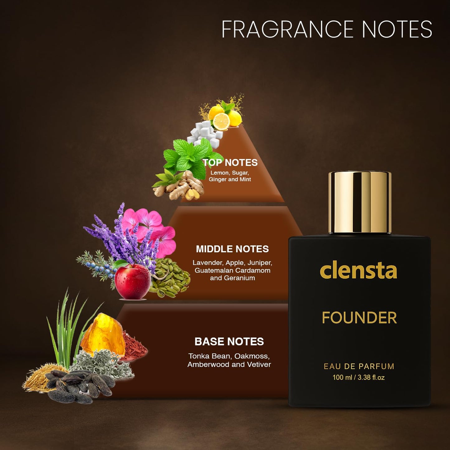 Clensta Founder Perfume | Inspired by fruity amber accords of Azzaro Wanted Parfum | For Men | EDP 100ml