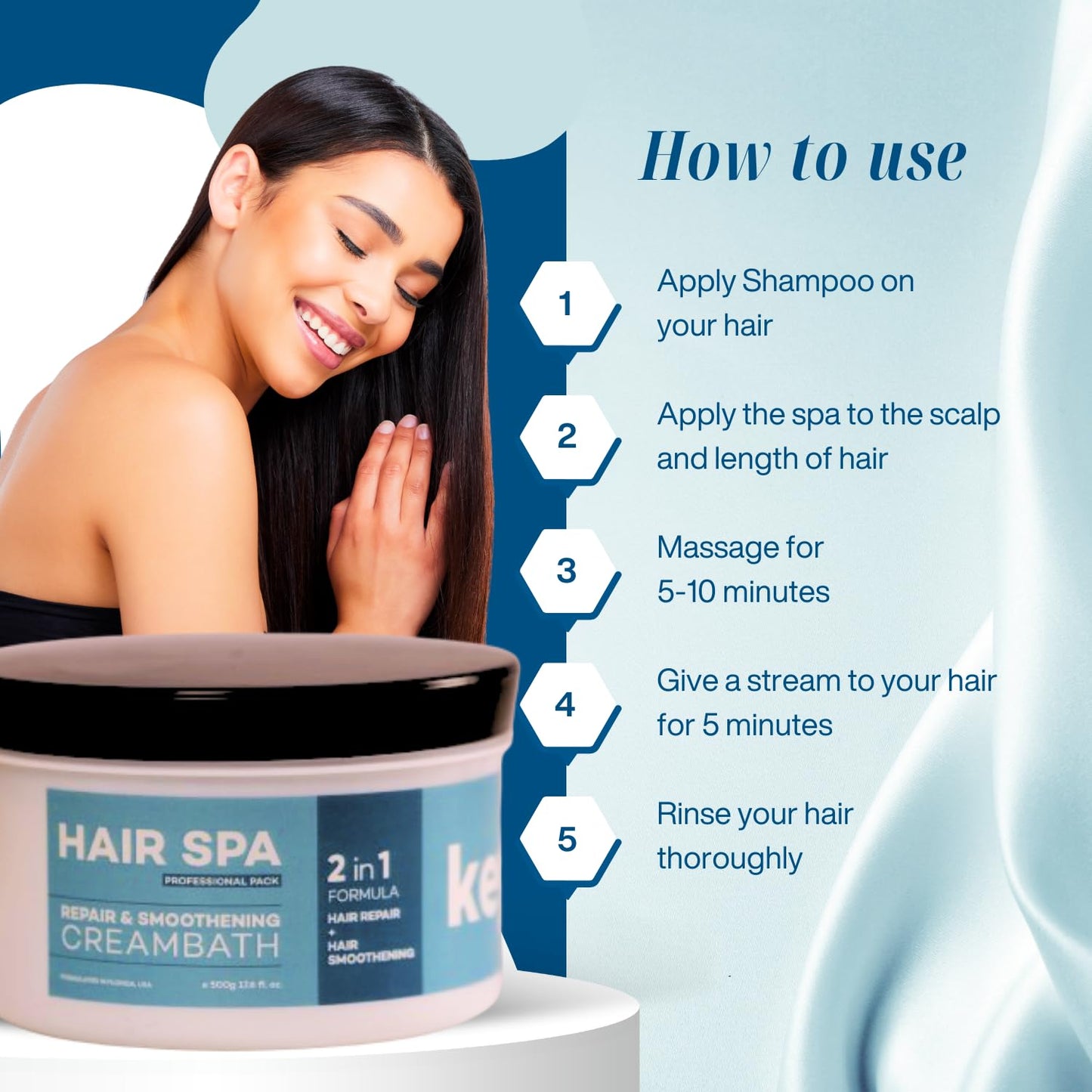 Keywest Professional Hair SPA Cream - 500gm |  Hair Repair + Hair Smoothening Creambath.
