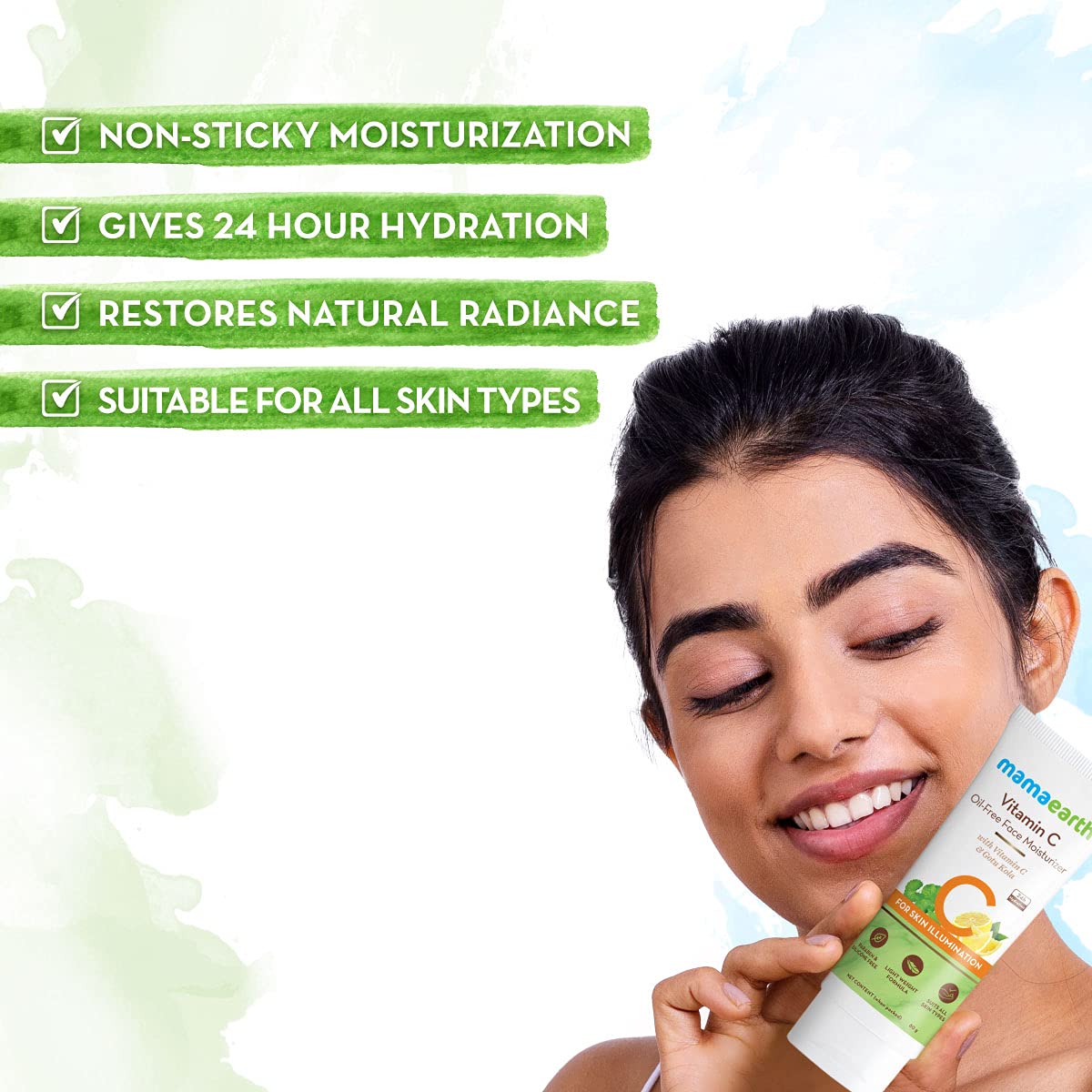 Mamaearth Vitamin C Oil-Free Moisturizer 80 g + Clensta Body Wash Purifying (275 Ml) | COMBO.