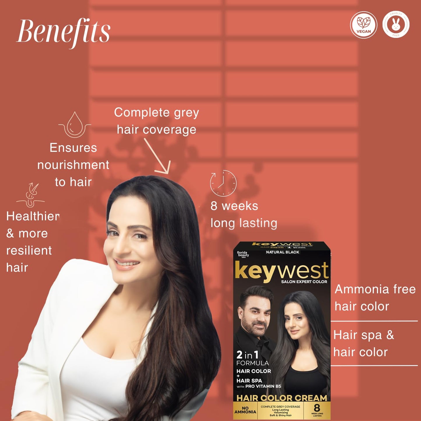 Keywest Salon Expert Hair Color Cream Natural Black 65ml