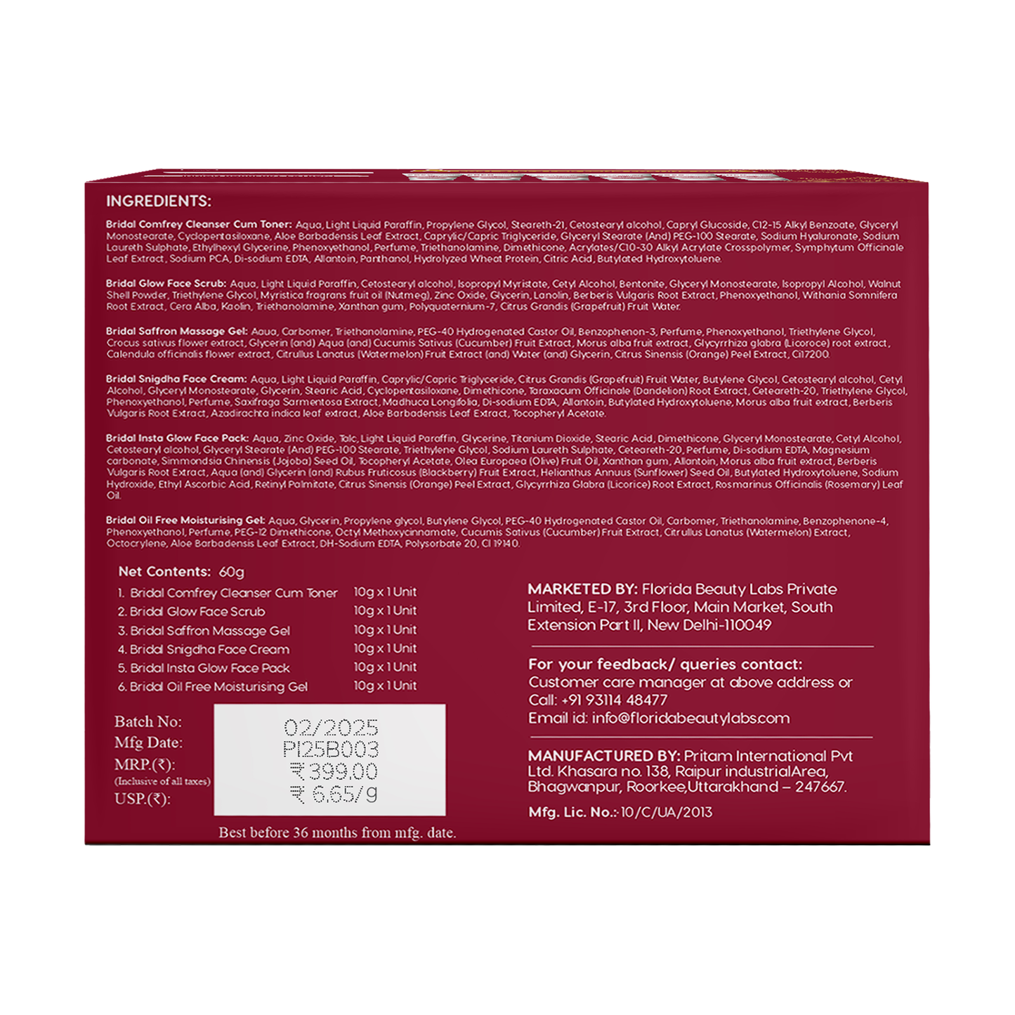 Cocowalk Bridal Facial Kit 80g | 8 Steps | Brightening & Repair | Almond Oil & Cherry Extract.