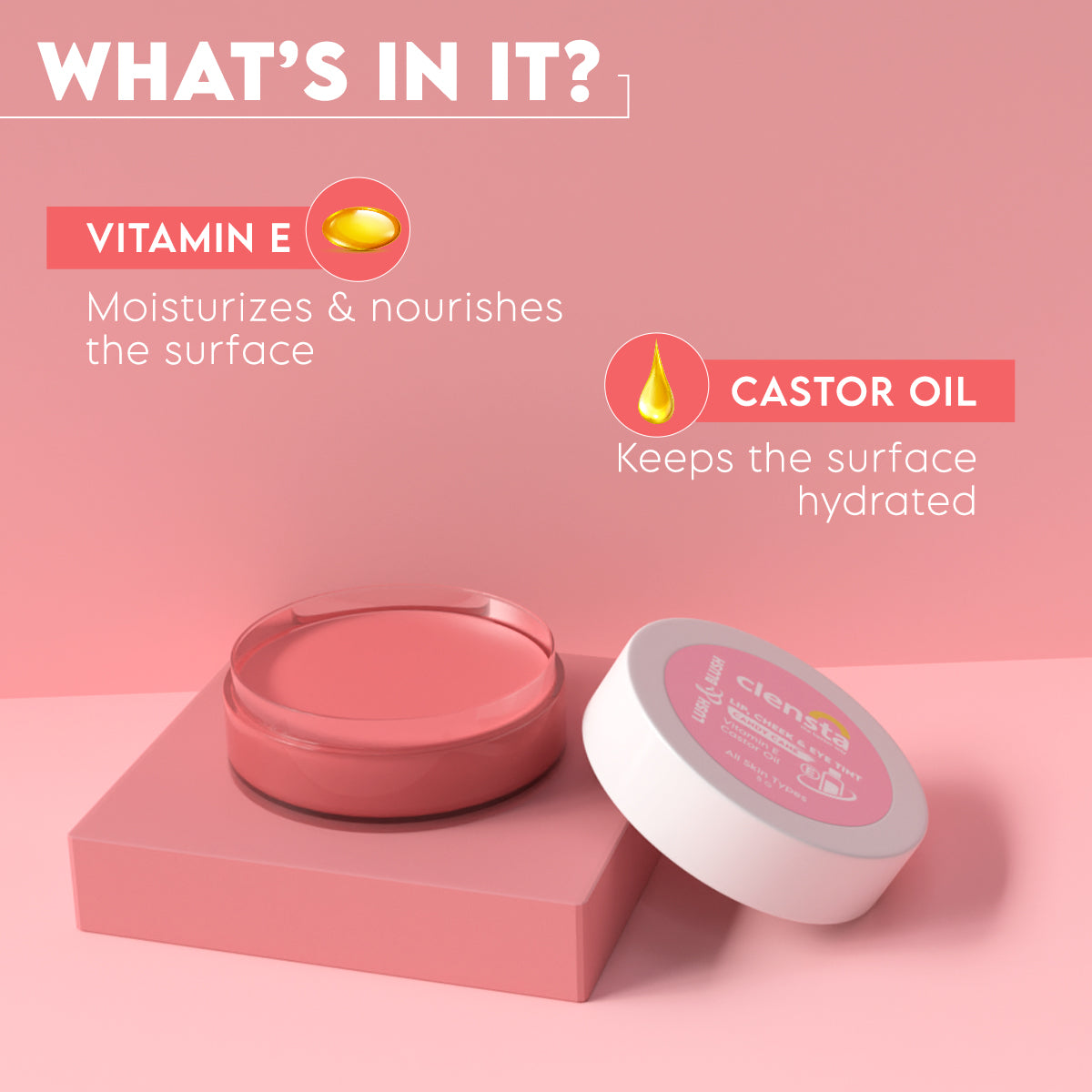 Clensta Lush Lip, Cheek & Eye Tint- Candy Cane 02 (5 Gm)