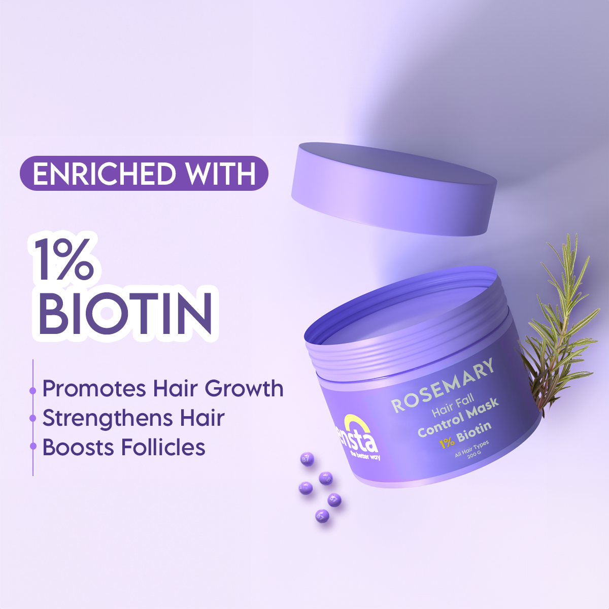 Clensta Rosemary Hair Fall Control Mask (200 Gm)