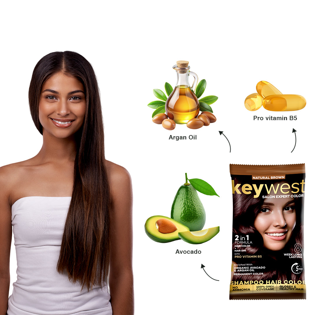 Keywest Salon Expert Shampoo Hair Color Natural Black 15ml