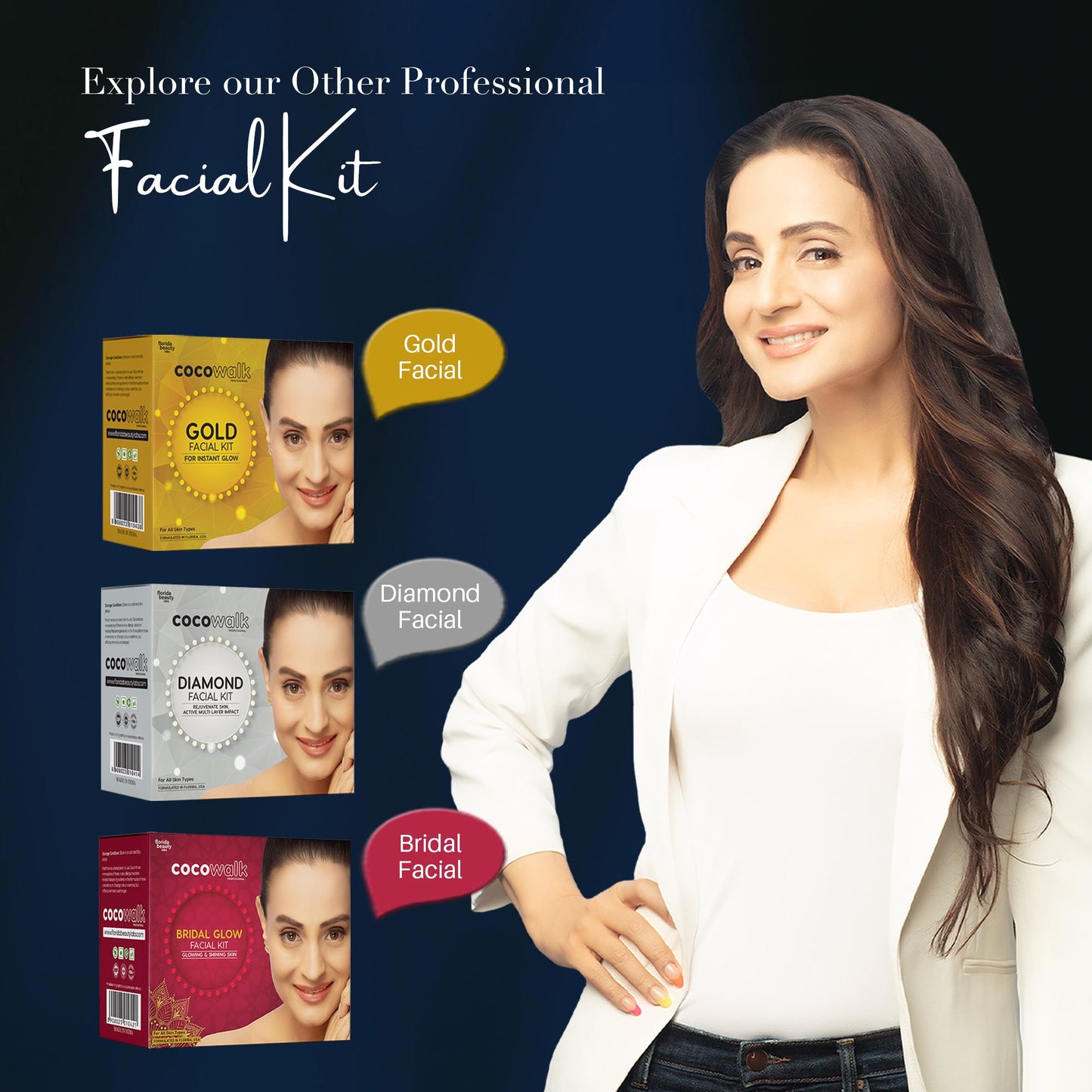 Cocowalk Professional Gold Facial Kit 60g | 6 Steps | Brightening & Repair | Gold & Rosemary Extract.
