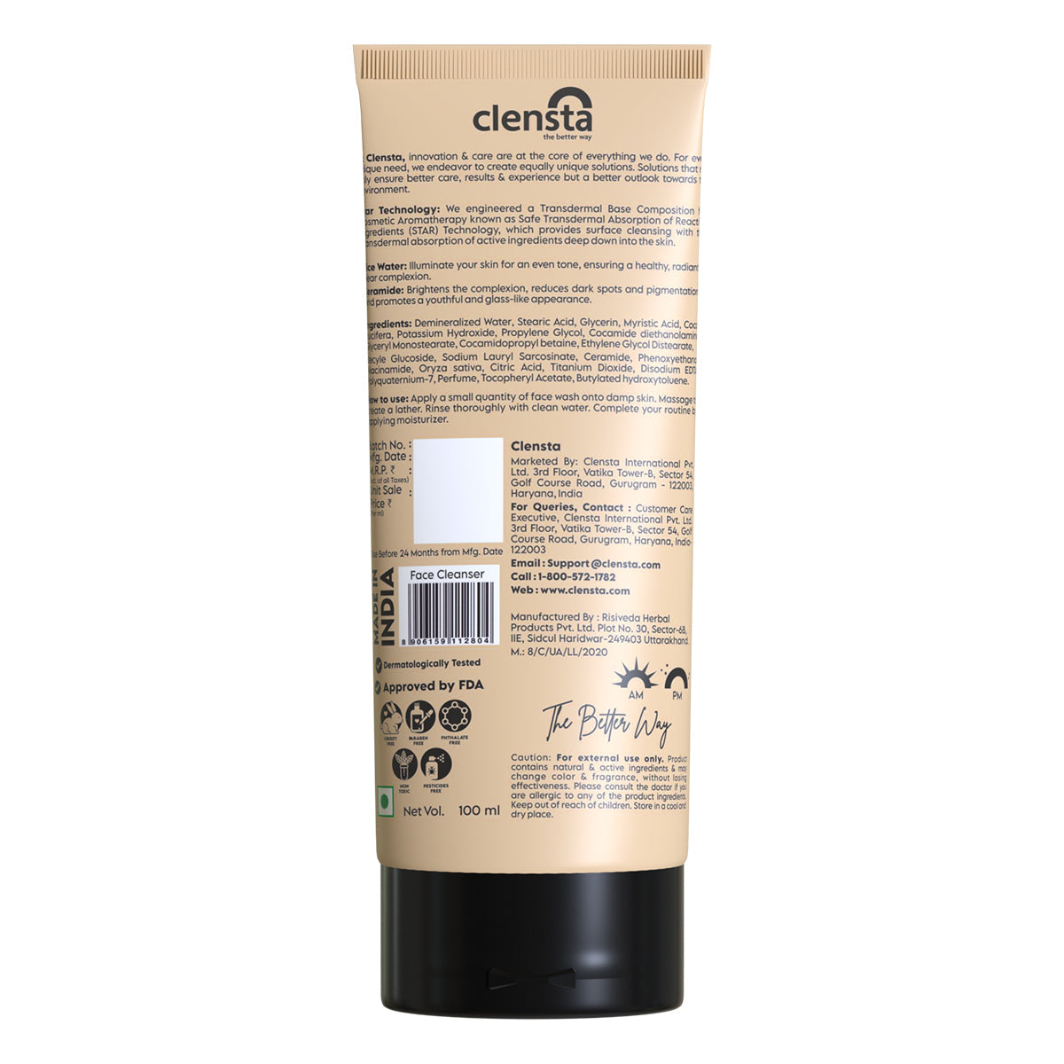 Clensta Rice Water Face Wash (100 Ml)