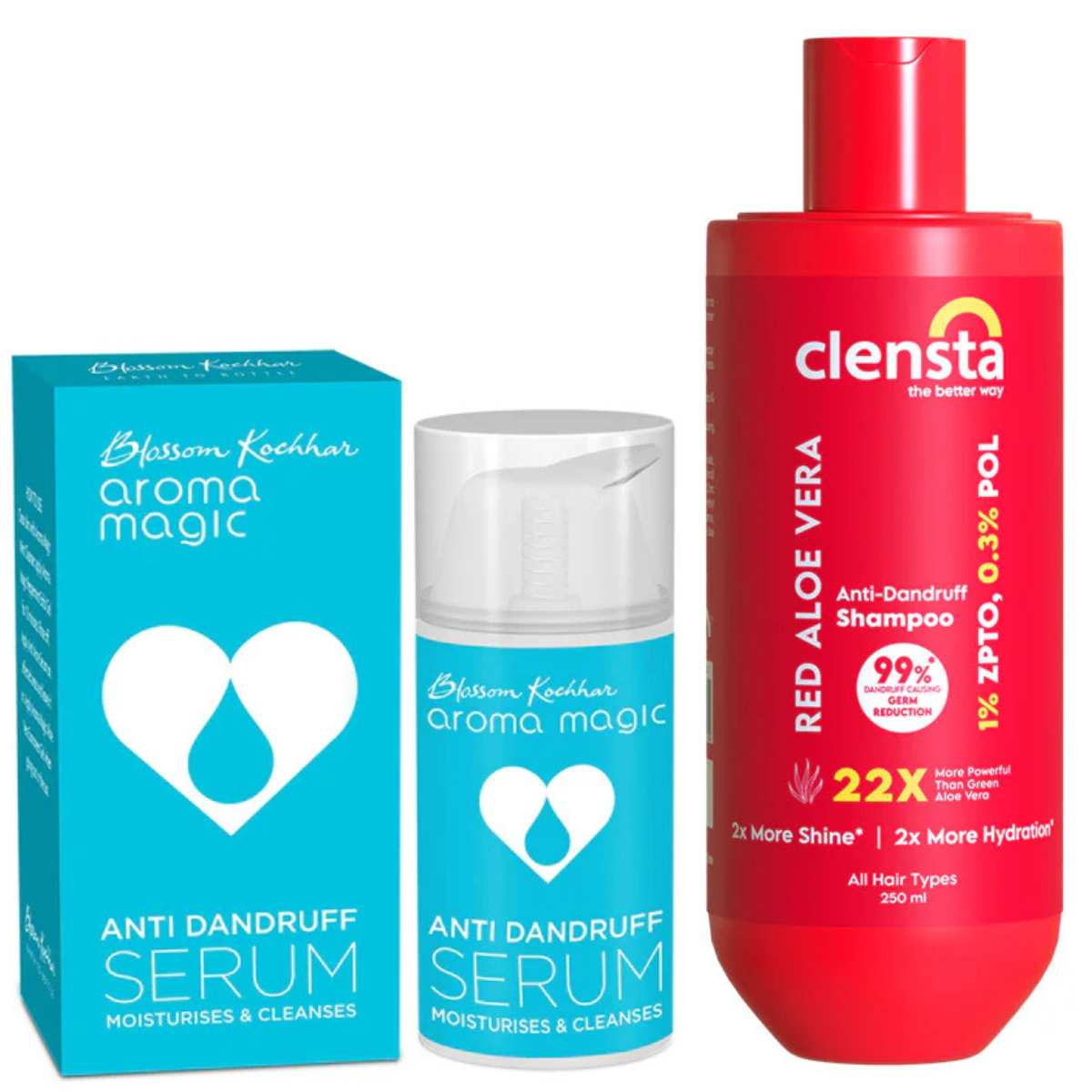 Aroma Magic Anti Dandruff Serum 30 ml + Clensta Red Aloe Vera Anti-Dandruff Shampoo (250 Ml)