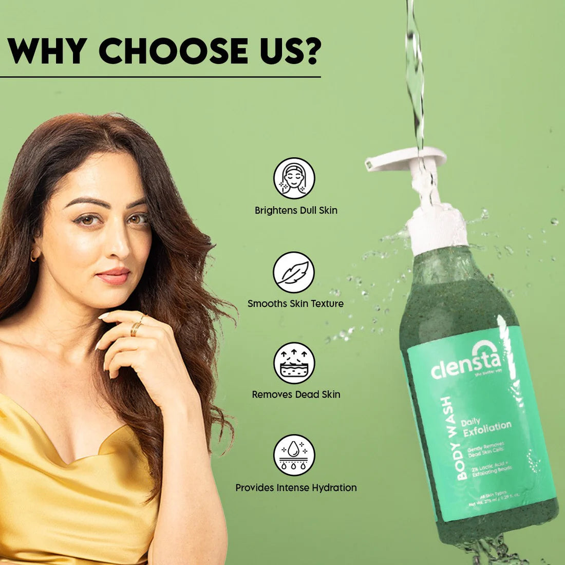 Mamaearth Vitamin C Oil-Free Moisturizer 80 g + Clensta Body Wash Exfoliate (275 Ml) | COMBO.
