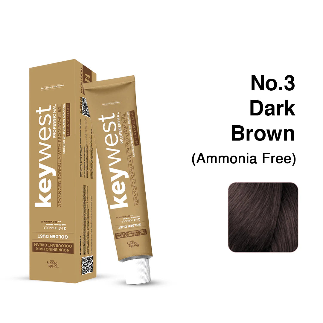 Keywest Professional Golden Dust Hair Color Tube - 80gm (Ammonia free).