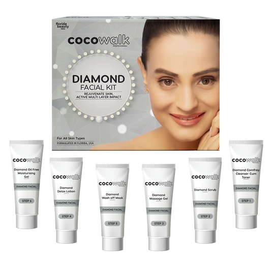 Cocowalk Professional | Diamond & Olive Oil | 6 Step Facial Kit | 60g