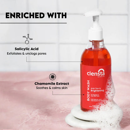 Mamaearth Vitamin C Oil-Free Moisturizer 80 g + Clensta Body Wash Anti Tan (275 Ml) | COMBO.
