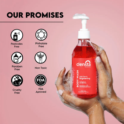 Mamaearth Vitamin C Oil-Free Moisturizer 80 g + Clensta Body Wash Anti Tan (275 Ml) | COMBO.