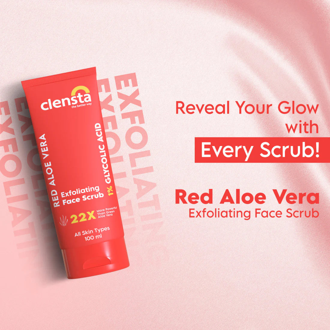 Mamaearth Aloe Vera Face Wash 100ml + Clensta Red Aloe Vera Exfoliating Face Scrub (100 Gm) | COMBO.
