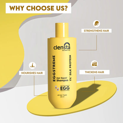 Mamaearth Onion Conditioner for Hair Growth & Hair Fall Control with Coconut Oil 250ml + Clensta Eggstreme Repair Hair Shampoo (250 Ml) | COMBO.