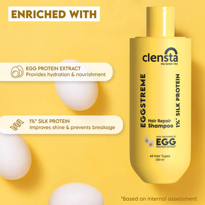 Mamaearth Onion Conditioner for Hair Growth & Hair Fall Control with Coconut Oil 250ml + Clensta Eggstreme Repair Hair Shampoo (250 Ml) | COMBO.