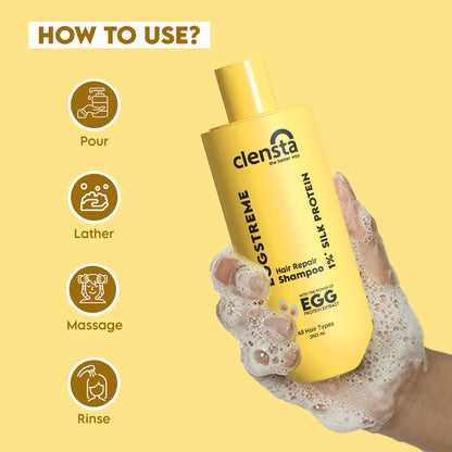 Mamaearth Onion Conditioner for Hair Growth & Hair Fall Control with Coconut Oil 250ml + Clensta Eggstreme Repair Hair Shampoo (250 Ml) | COMBO.