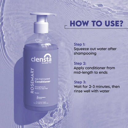 Mamaearth Rosemary Anti Hair Fall Shampoo 250ml + Clensta Rosemary Hair Fall Control Conditioner (200 Ml) | COMBO.