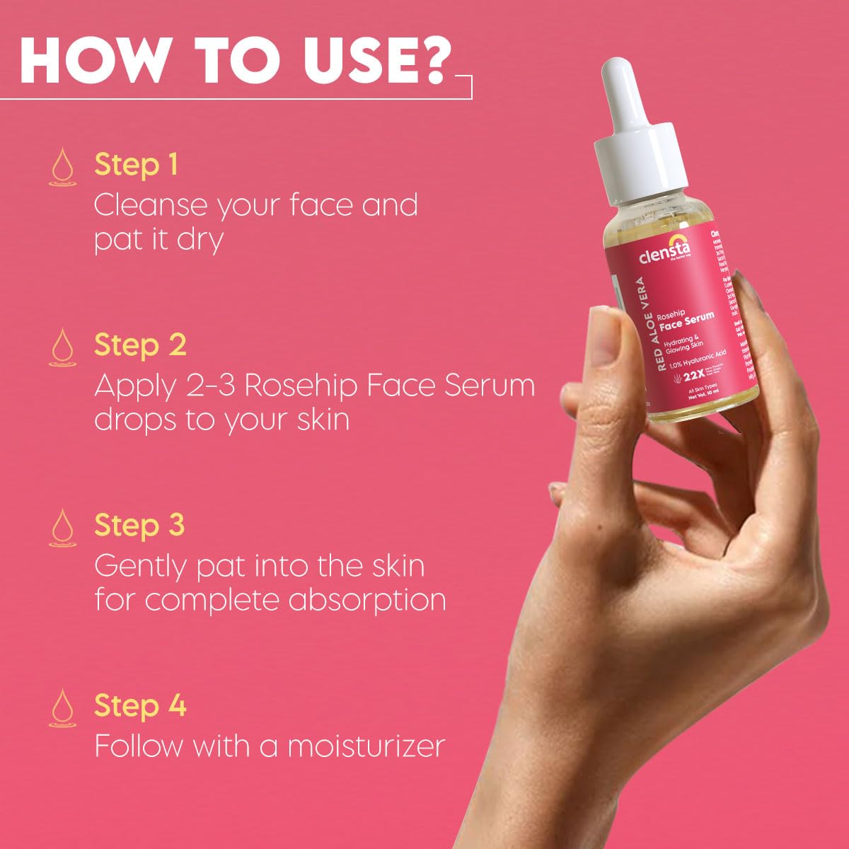 Mamaearth Ultra Light Indian Sunscreen SPF 50+++ with Carrot Seed & Turmeric 50g + Clensta Red Aloe Vera Rosehip Oil & 1% Hyaluronic Acid Face Serum For Hydrating & Glowing Skin 10ml | COMBO