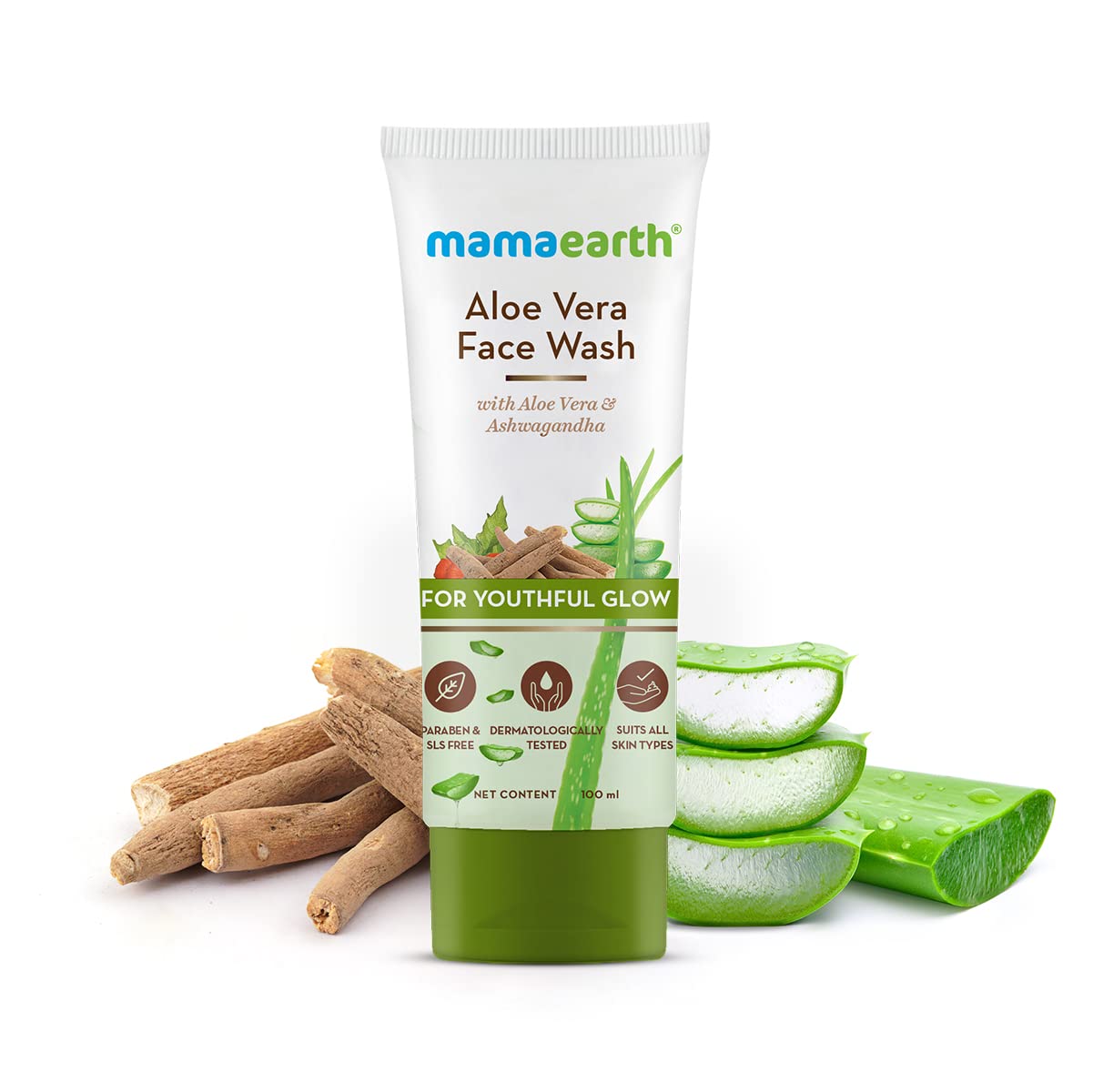 Mamaearth Aloe Vera Face Wash 100ml + Clensta Red Aloe Vera Exfoliating Face Scrub (100 Gm) | COMBO.