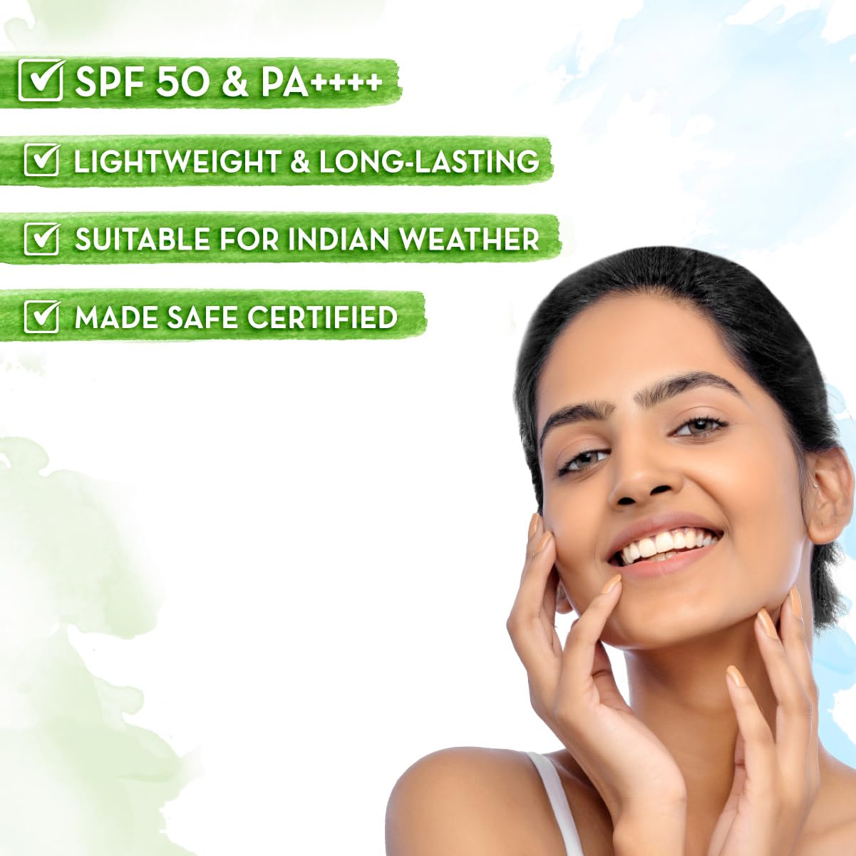 Mamaearth Ultra Light Indian Sunscreen SPF 50+++ with Carrot Seed & Turmeric 50g + Clensta Red Aloe Vera Rosehip Oil & 1% Hyaluronic Acid Face Serum For Hydrating & Glowing Skin 10ml | COMBO