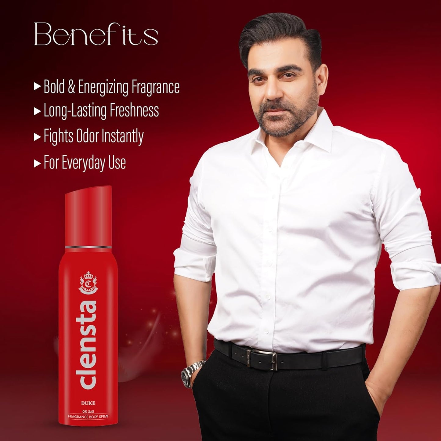 Clensta Duke 0% No Gas Deodorant for Men 150ml Body Spray Long Lasting | No Gas Deo for Men