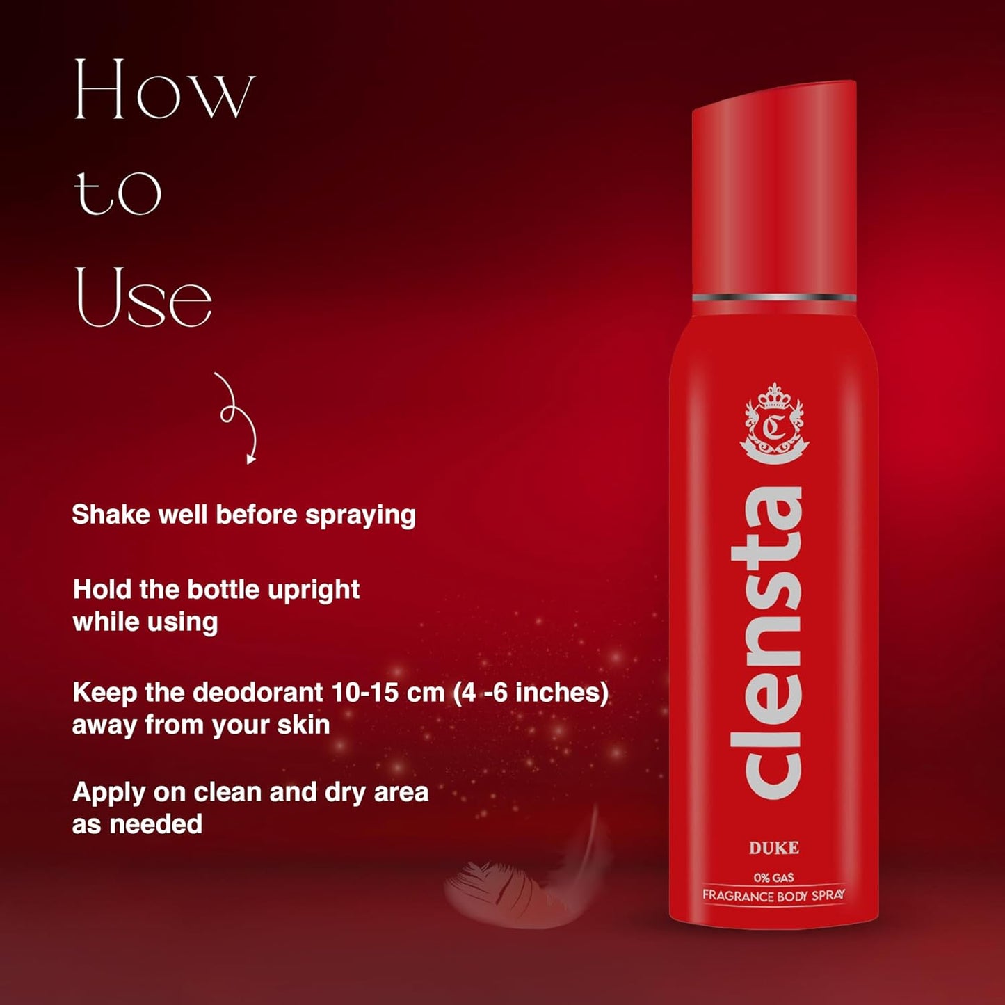 Clensta Duke 0% No Gas Deodorant for Men 150ml Body Spray Long Lasting | No Gas Deo for Men