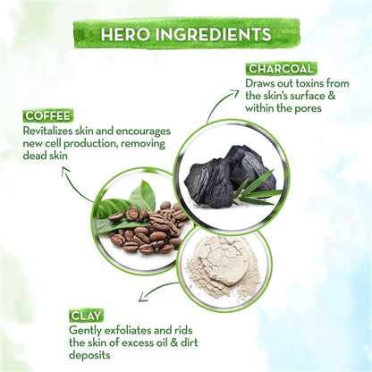Mamaearth Charcoal Face Wash with Activated Charcoal & Coffee for Oil Control (100ml) + Clensta Red Aloe Vera Exfoliating Face Scrub (100 Gm) | COMBO.