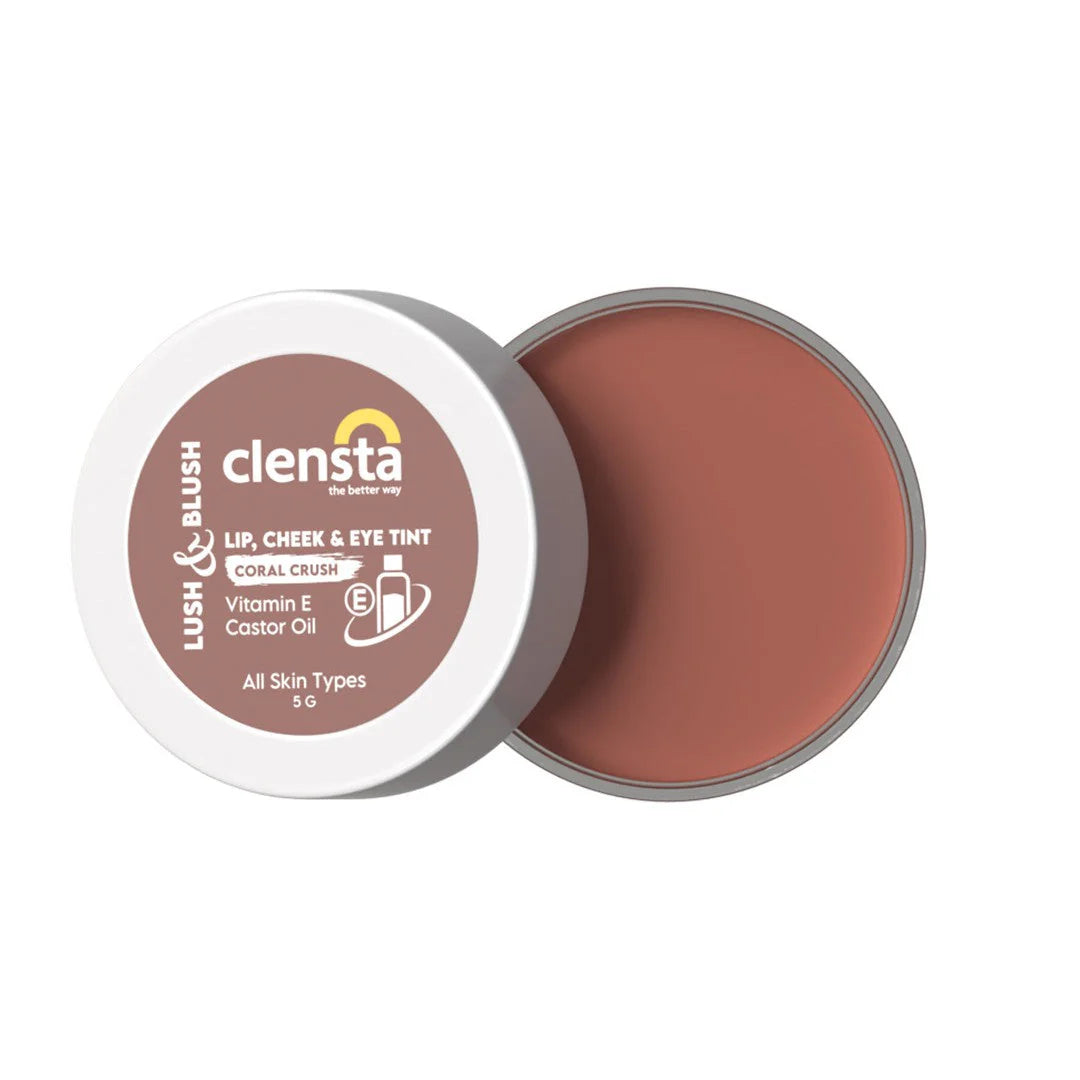 Mamaearth Ubtan Natural Face Wash with Turmeric & Saffron 100ml + Clensta Lush Lip, Cheek & Eye Tint - Coral Crush 06 (5 Gm) | COMBO
