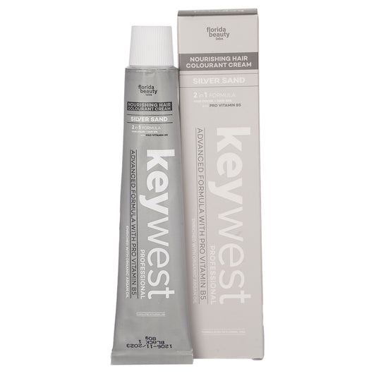 Keywest Professional Silver Sand Hair Colourant Cream with Pro Vitamin B5 & Organic Argan Oil | 2-in-1 Hair Colour with Spa | 80gms