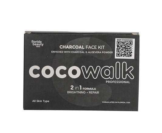 Cocowalk Professional Charcoal Facial Kit | 2-in-1 Formulation | Brightening & Repair | Charcoal & Aloe Vera Powder
