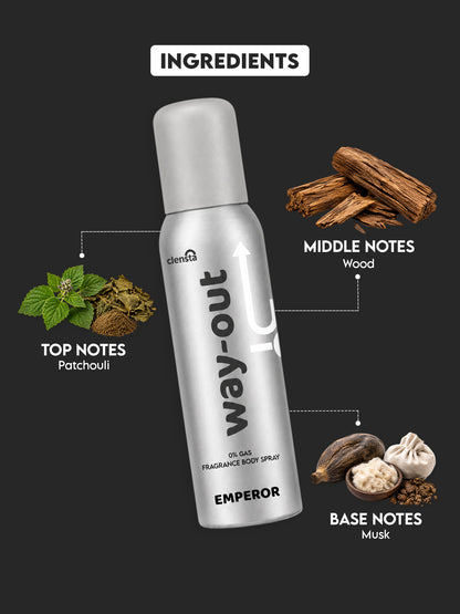 Clensta Emperor 0% No Gas Deodorant for Men 150ml Body Spray Long Lasting | No Gas Deo for Men