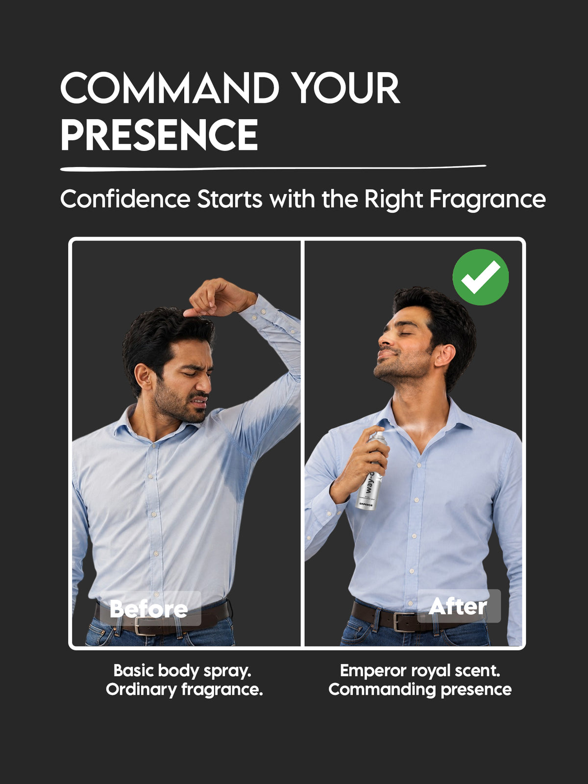 Clensta Emperor 0% No Gas Deodorant for Men 150ml Body Spray Long Lasting | No Gas Deo for Men