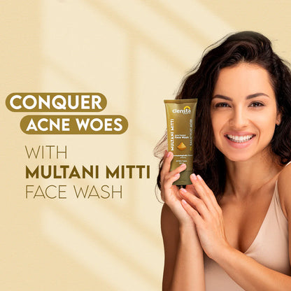 Mamaearth Multani Mitti Face Wash with Multani Mitti & Bulgarian Rose For Oil Control & Acne 100 ml + Clensta Multani Mitti Acne Control Face Wash (100 Gm). | COMBO |