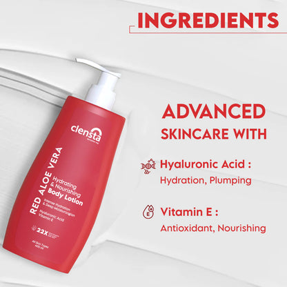 Mamaearth Vitamin C Daily Glow Face Cream 80g + Clensta Red Aloe Vera Hydrating & Nourishing Body Lotion (400 Ml) | COMBO