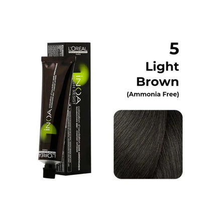 L'Oreal INOA 5 Color Tube 60g + Keywest Golden Dust Developer 20 Vol 1000ml Combo.