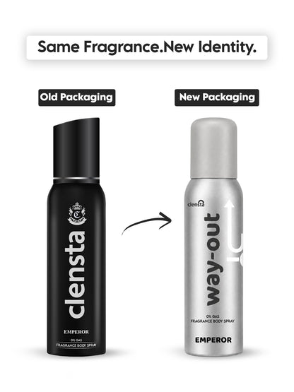 Clensta Emperor 0% No Gas Deodorant for Men 150ml Body Spray Long Lasting | No Gas Deo for Men